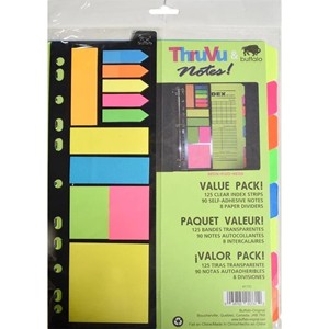 DIVIDERS 8 TAB PAPER COLORED w/ STICKY NOTES - main view