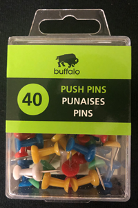 Push Pins Coloured - 40 Pk