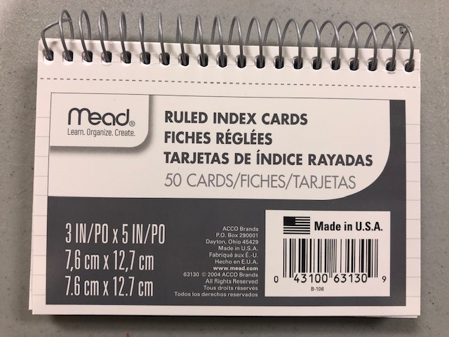 Index Cards Wirebound Mead 3 X 5 (SKU 1030194475)
