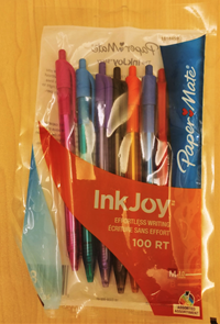 Pen Retractable - Assorted Ink - 8 Pack