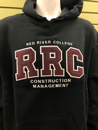 Hoodie Ux Construction Mgnt Wine Letters White Stitching