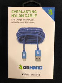Cable I-Device Lightning Nylon 5Ft Onhand