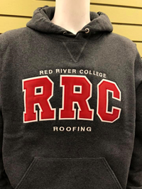HOODIE UX ROOFING RED RRC w/ WHITE STITCHING