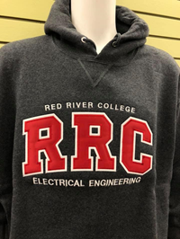 HOODIE UX ELECTRICAL ENGINEERING RED RRC w/WHITE STITCHING