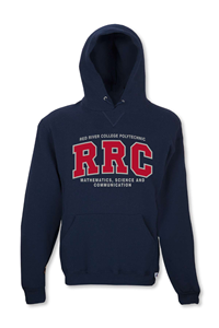HOODIE UX MATH, SCI & COMM RED RRC-P w/OXFORD STITCHING