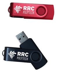 USB w/WHITE RRC POLYTECH FLASH DRIVE