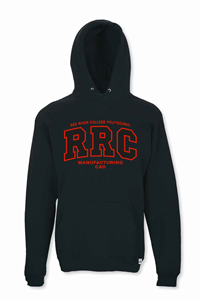 Image of HOODIE UX MANUFACTURING CAD BLACK RRC-P w/RED STITCHING -  1