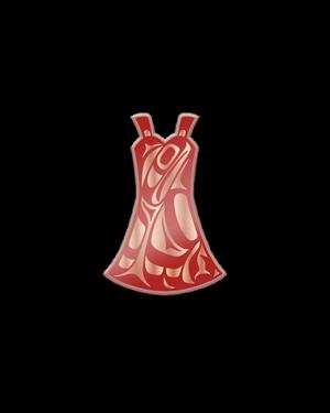 Pin Lapel Red Dress 2025