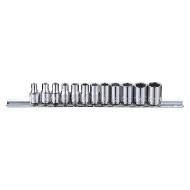 Socket Set,1/4",Metric,Chrome,12Pcs - main view
