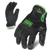 Gloves ,Impact Resist, Anti-Abrasion, Full Finger, M/8, Blk/Grn, Synth Leather/Spandex/Neoprene/Tpr