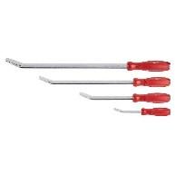 4 Piece Pry Bar Set W Tray, 26.57 X 7.87 In, Metal/Chrome