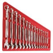 Combination Wrench Set, Alloy Steel, Chrome, 15 Tools, Â¼ In To 1 In Head Sizes