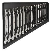Combination Wrench Set, Alloy Steel, Chrome, 15 Tools, 8 Mm To 22 Mm Head Sizes