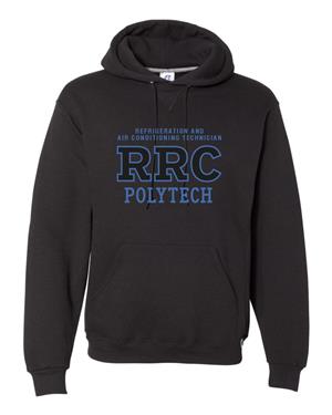 HOODIE UX REFRIGERATION AND A/C TECHNICIAN BLACK LETTERS BLUE STITCHING -  1