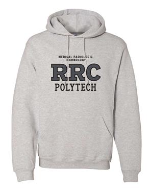 HOODIE UX MED RAD BLACK HEATHER RRC w/BLACK STITCHING -  1