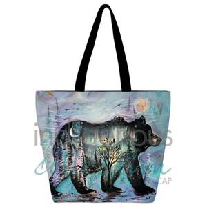 Tote Bag Indigenous Midnight Bear Large