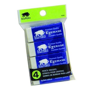 Erasers White With Sleeve 4 Pk - main view