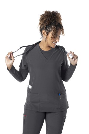 62-4202 - Wm - Scrubs V-Neck Top Fubu - main view