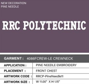 CREW NECK w/RRC POLYTECH PINE NEEDLE APPLICATION -  1