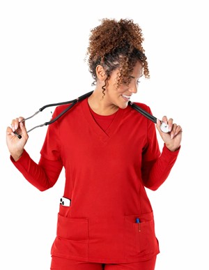 62-4202 - Wm - Scrubs V-Neck Top Fubu - main view